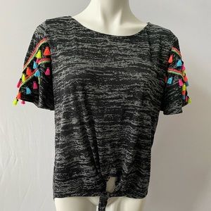 Fantastic fawn T-shirt multi tassel size S
